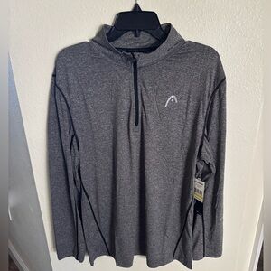 NWT Head Classic Gray Pullover quarter zip Athletic shirt Jacket Large L
